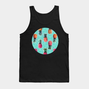 From Pineapple to Pink - tropical doodle pattern on mint Tank Top